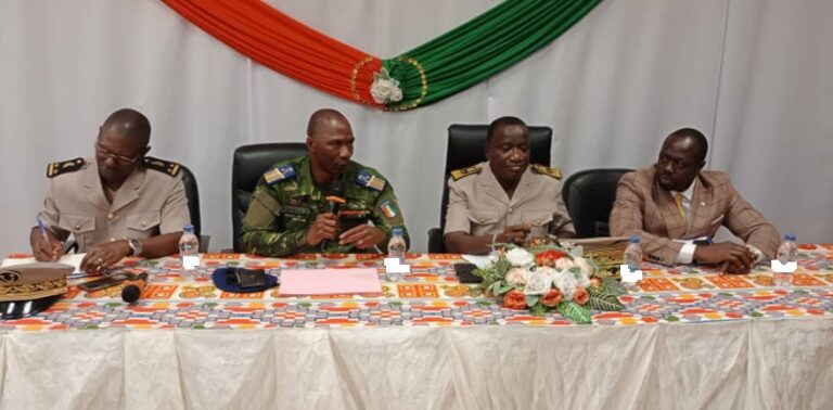 Le Commandant De La Troisieme Region Militaire De Bouake Le Colonel Major Losseni Fofana Dans Son Intervention A Bondoukou 768x378